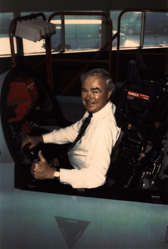 Bob in a jet simulator