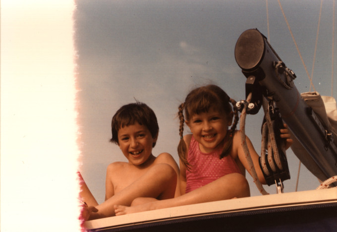 My sister and I on the boat, Chicago, 1988 or so Max-and-Marcy-on-boat-1