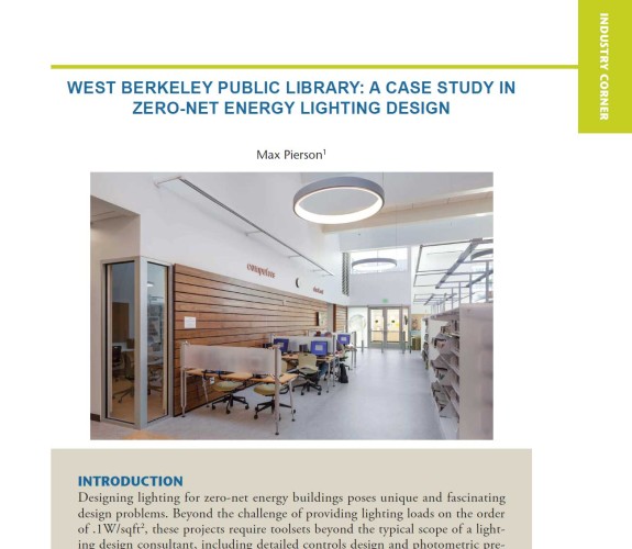 West Berkeley Public Library: A Case Study in Zero-Net Energy Lighting Design